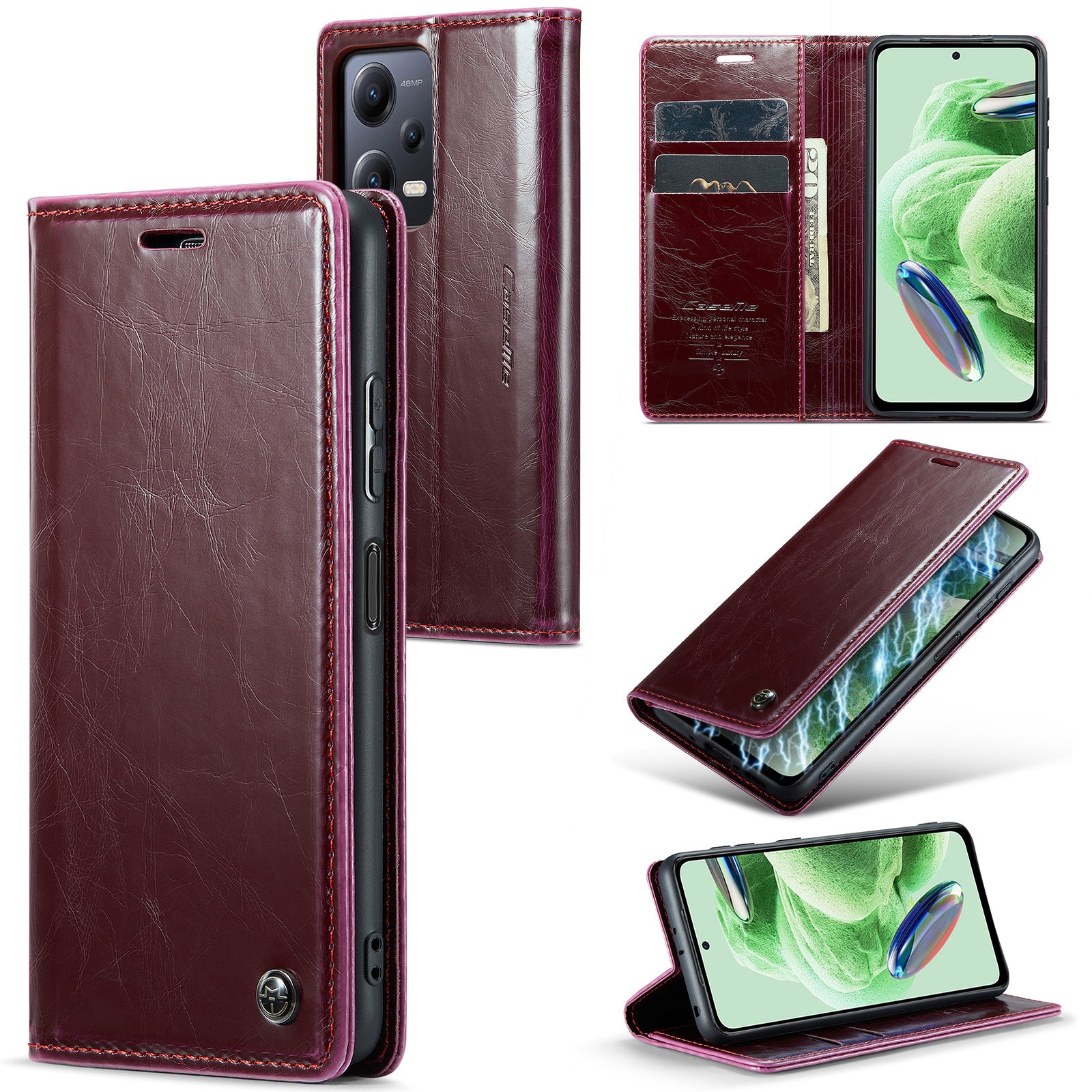 CASEME 003 Series For Xiaomi Redmi Note 12 5G (Global) (India) (China) Poco X5 5G PU Leather Wallet Stand Cover Waxy Texture Phone Case CASEME 003 Series For Xiaomi Redmi Note 12 5G (Global) (India) (China) Poco X5 5G PU Leather Wallet Stand Cover Waxy Texture Phone Case